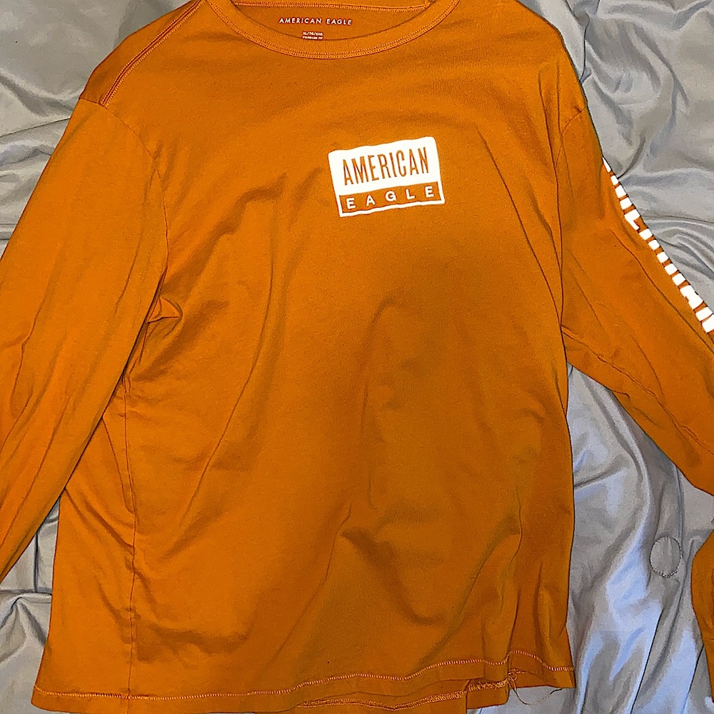 Men’s American Eagle Long Sleeve Shirt Color:Orange Size:Xtra-Large